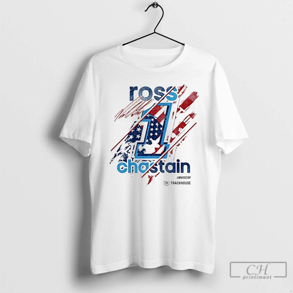 Premium Ross Chastain Trackhouse Racing Team 2026 Driver Flag Signature T Shirts