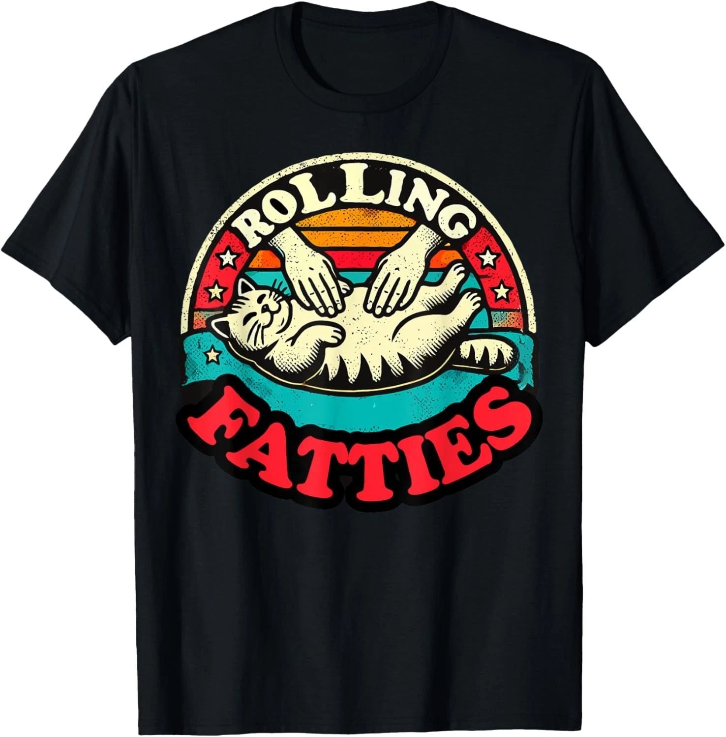 Funny Fat Kitten Cat Rolling Fatties Cute Kitty Owner Women T-Shirt