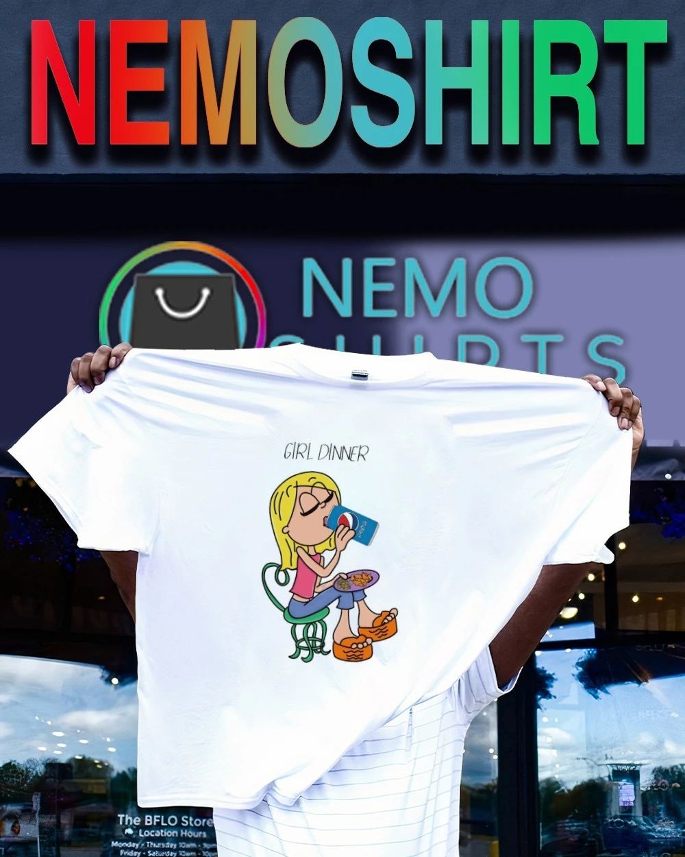 Lizzie McGuire Girl Dinner with Pepsi Y2K shirt