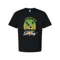 Unisex Surfing T-Shirt With Sunset Palm Trees And Surfer Silhouette Graphic Beac
