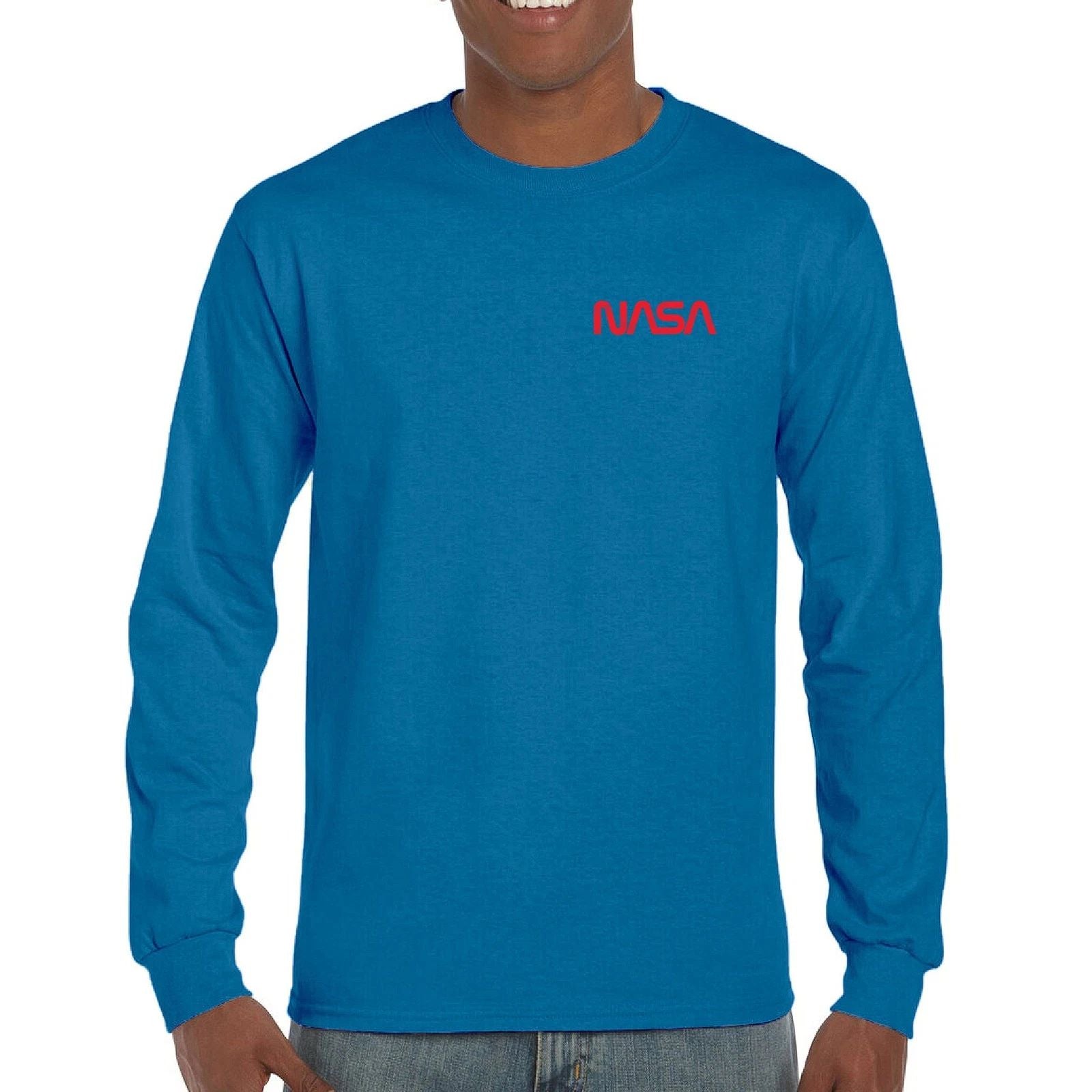 Vintage NASA Logo Crest Long Sleeve T-shirt Space Astronaut Souvenir Emblem