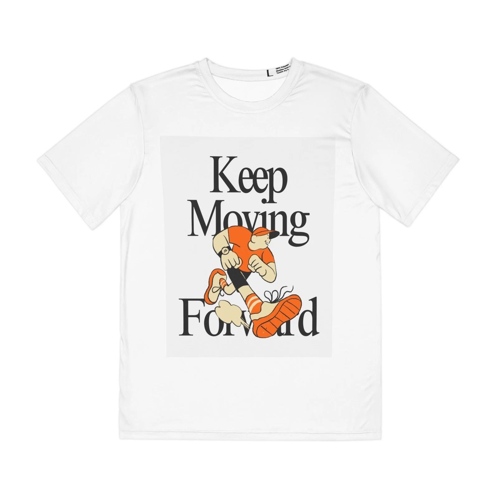 Motivational Fitness Tee, Keep Moving Forward Activewear Shirt, Men's Polyester