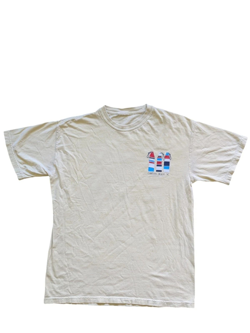 Surf South Carolina Casual Vintage Mens Casual Yellow T-shirt Shirt Size L