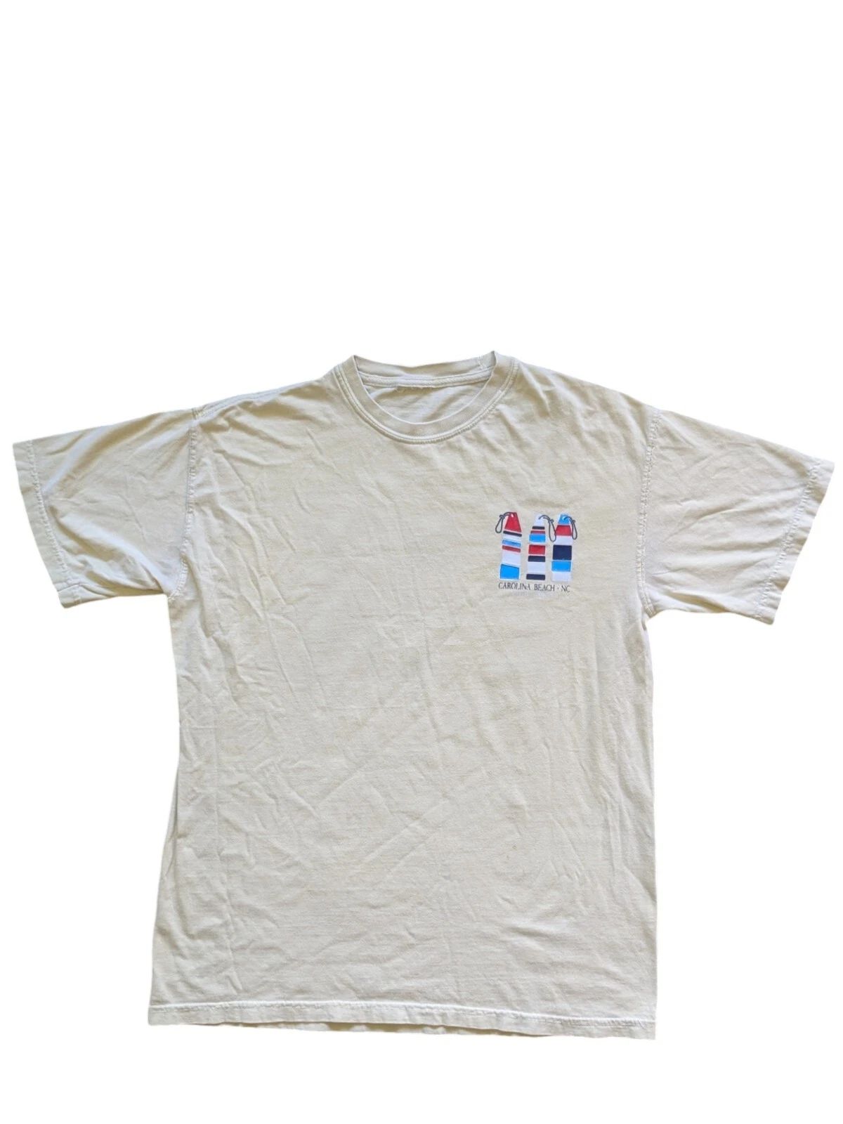 Surf South Carolina Casual Vintage Mens Casual Yellow T-shirt Shirt Size L