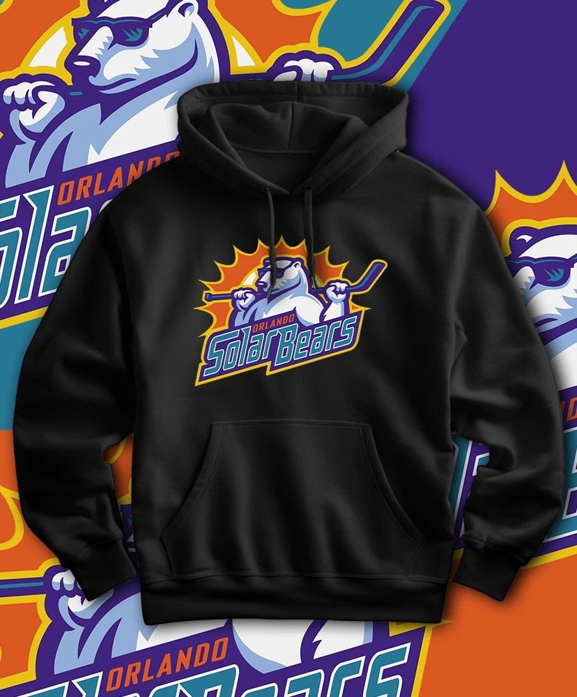 Orlando Solar Bears AHL Adult Hoodie  Sizes S-3XL! Fast Ship!