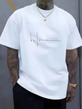 Men's 100% Cotton Balance Graphic T-Shirt - Breathable Crew Neck Short Sleeve US