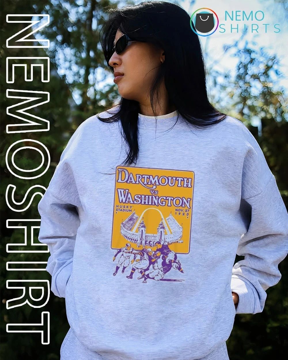 Vintage Dartmouth vs Washington Husky Stadium 1920 Football Matchup shirt