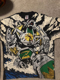 Mighty Morphin Power Rangers Dragonzord White Tigerzord Vitamins AOP Shirt Large
