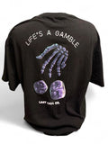 Last Call Co. Life's a Gamble Skeleton Graphic Cotton T-Shirt Black XX-Large