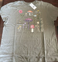 Doe. Olive Botanical Mushroom Graphic Women’s T-Shirt Size M