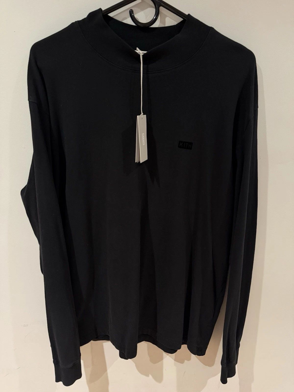 KITH Mock Neck Lax Tee XL Black Long Sleeve Designer Shirt