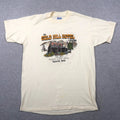 Vintage 80s Gold Hill Hotel Saloon Nevada Hiking Ivory T Shirt L Large USA Made