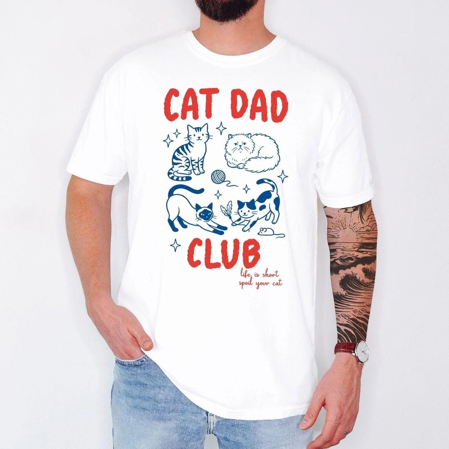 Comfort Colors  Cat Dad Shirt  Funny Cat Lover Shirt  Cat Dad Club Tee  Gift For
