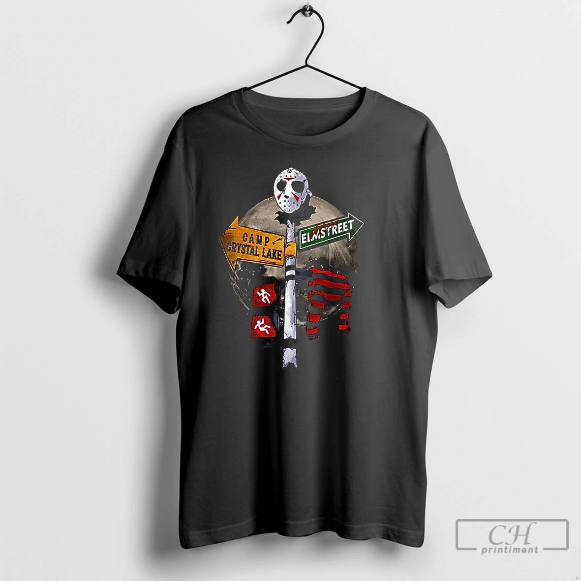 Classic Jason Voorhees Freddy Krueger Curse Traffic Sign Indicator Land Camp Crystal Lake Elmstreet