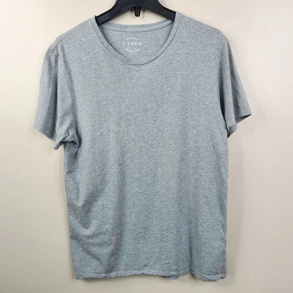 J. Crew Mens Short Sleeve Washed Heather Gray Cotton Tee Medium