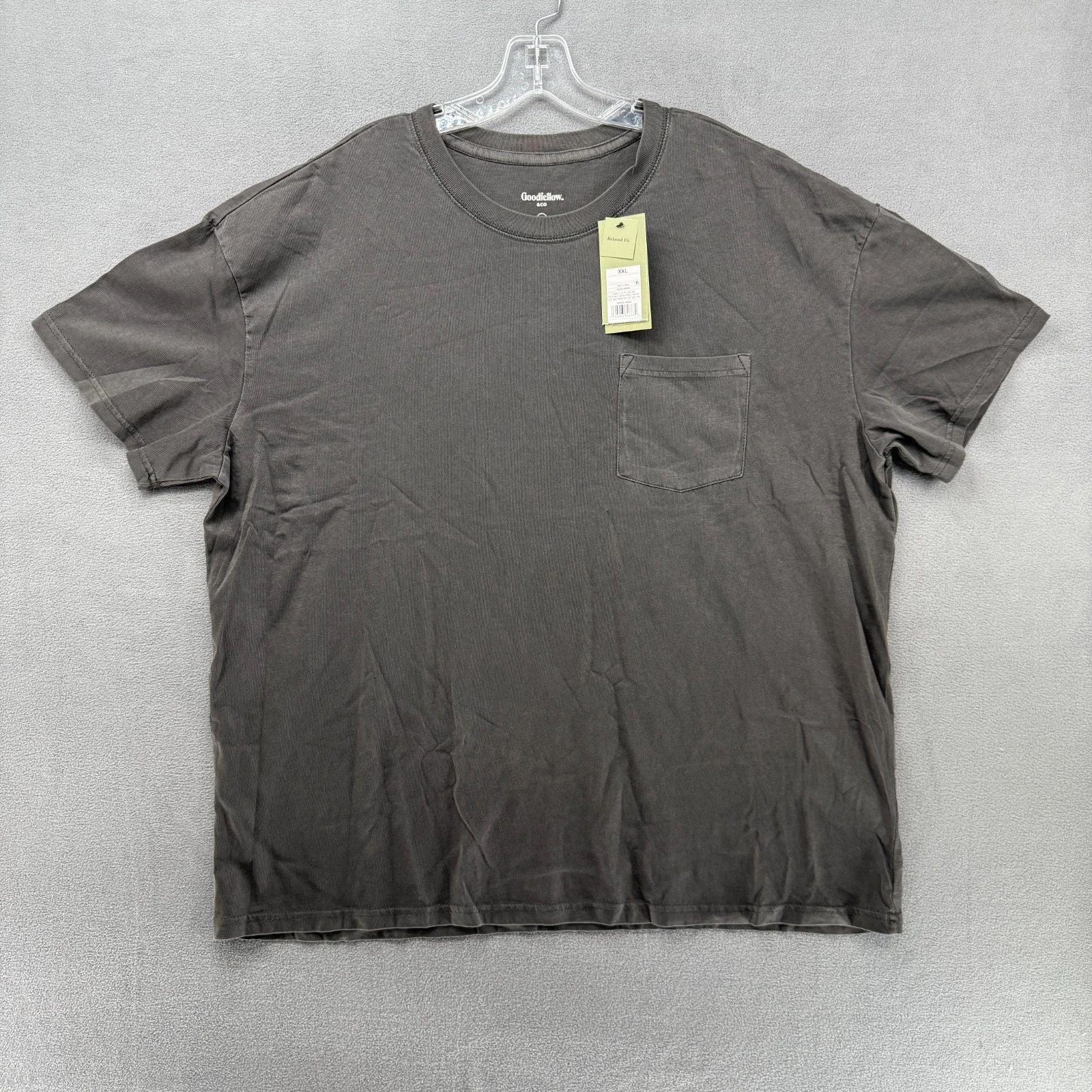 Goodfellow & Co T-Shirt Mens 2XL Black Gray Relaxed Fit Crew Neck Pocket Tee NWT