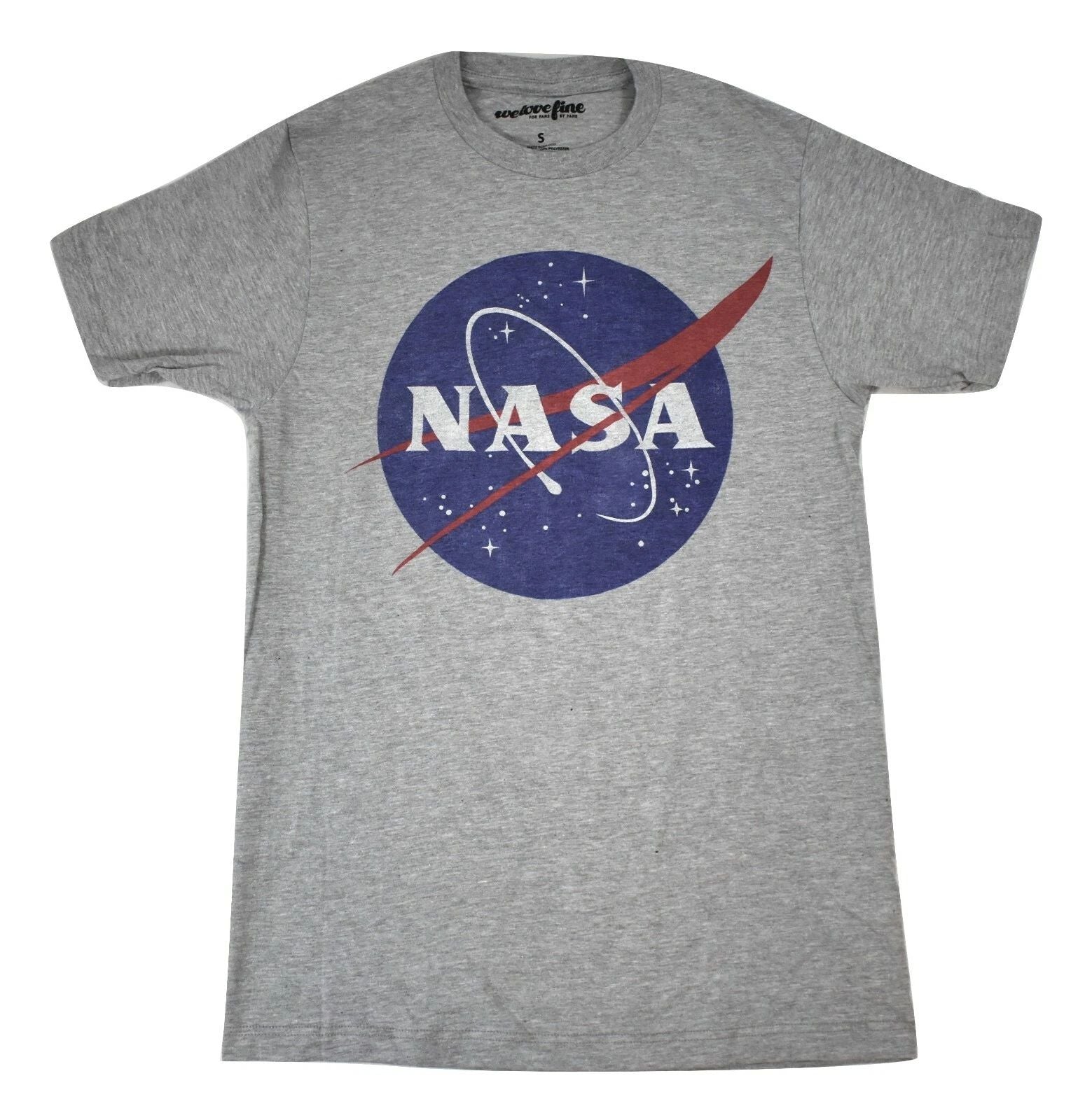 WeLoveFine Mens NASA Space Logo Heather Gray Shirt NWT S