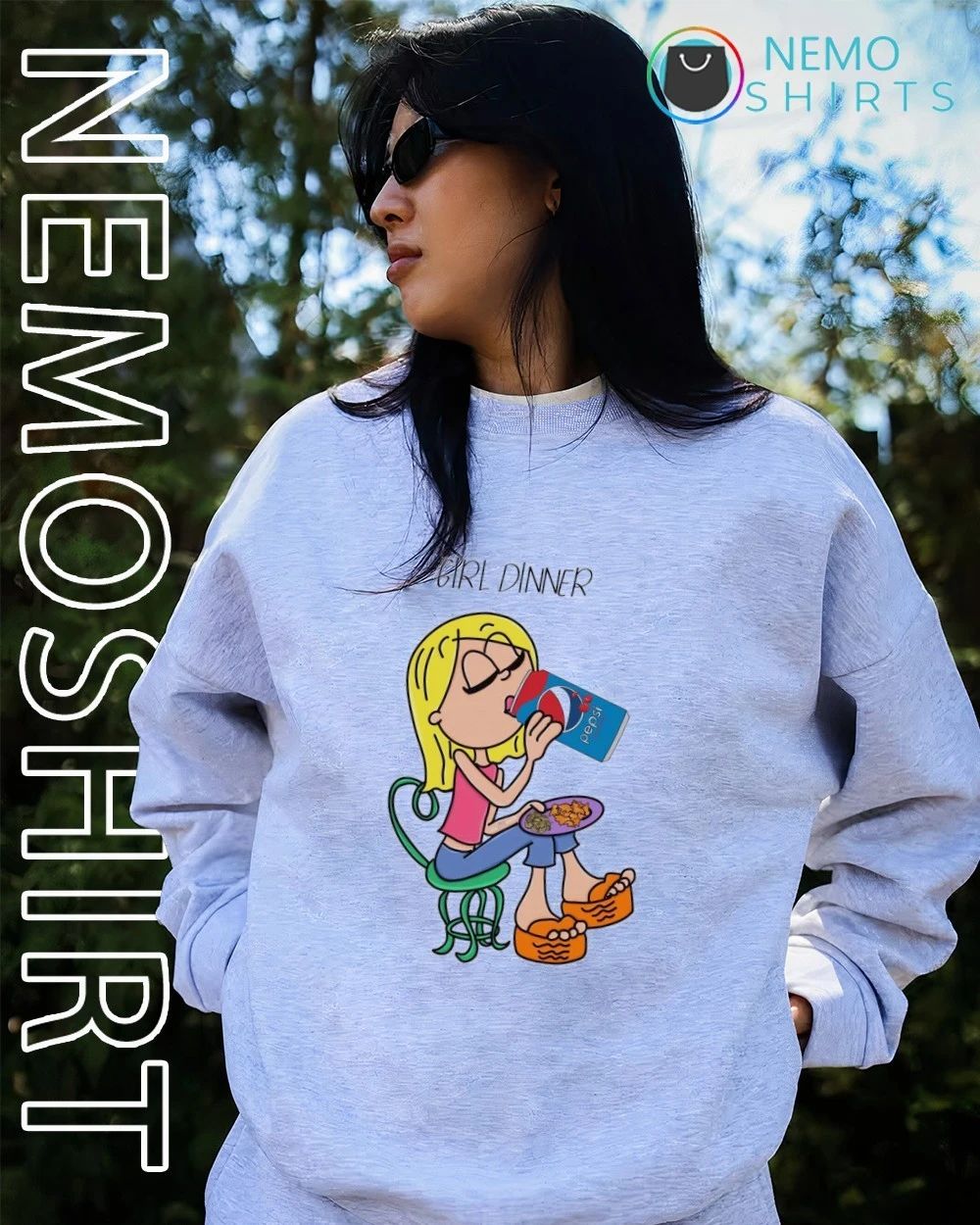 Lizzie McGuire Girl Dinner Pepsi Cartoon shirt