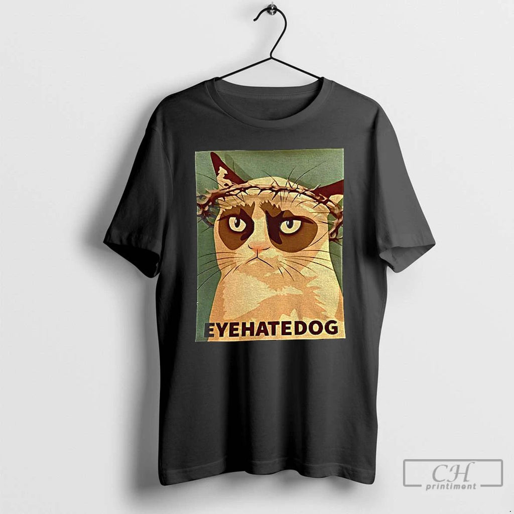 Classic Grumpy Cat Meme Eyehatedog Vintage T Shirts