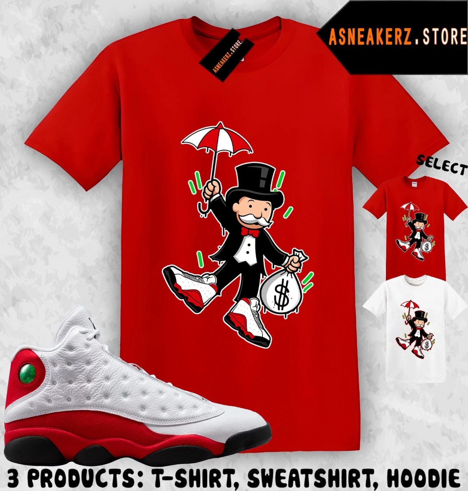 Shirt Match AJ 13 Chicago 2026 Sneaker Matching Tee Sneakerhead Monopoly T-Shirt