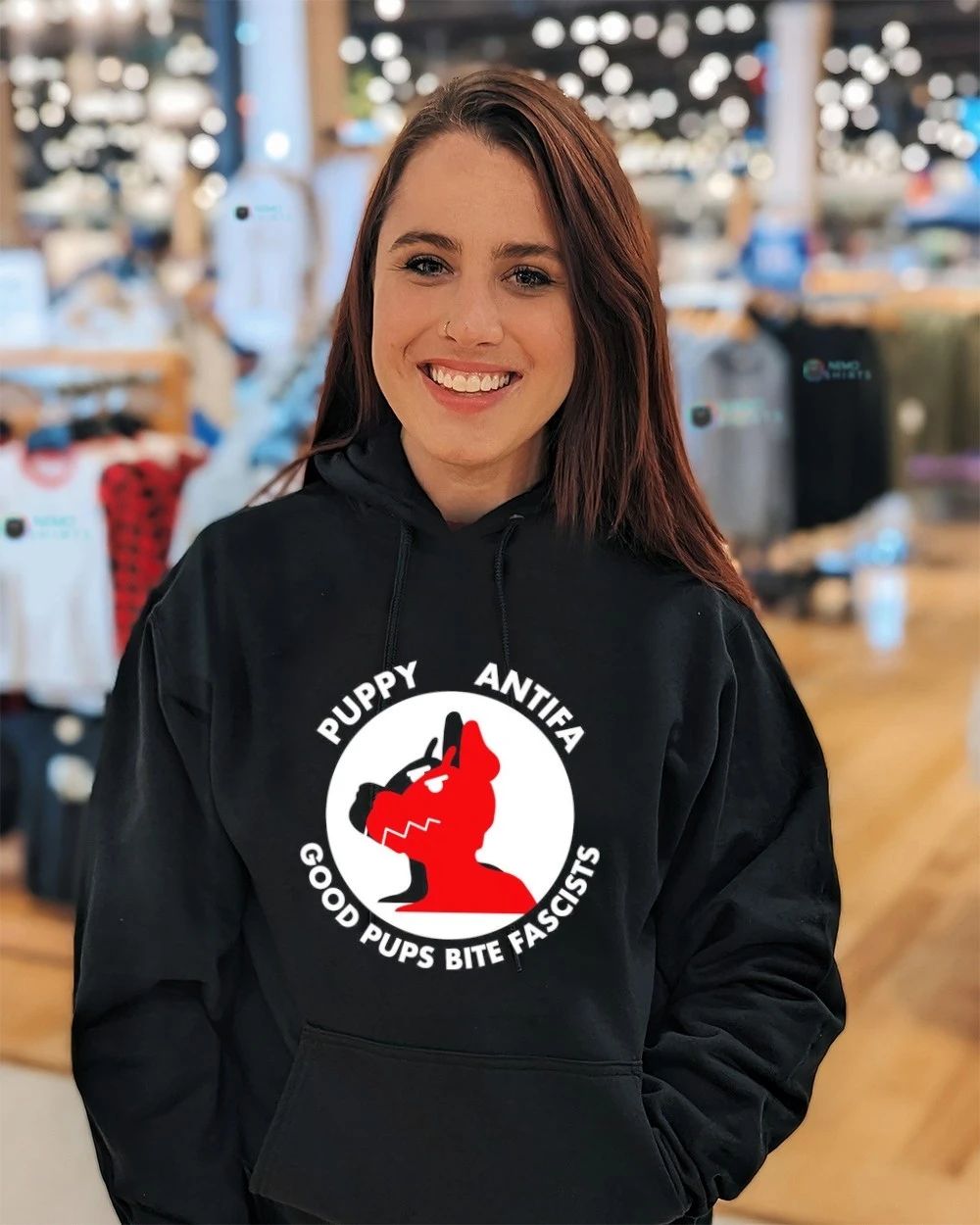 Puppy Antifa Good Pups Bite Fascists shirt