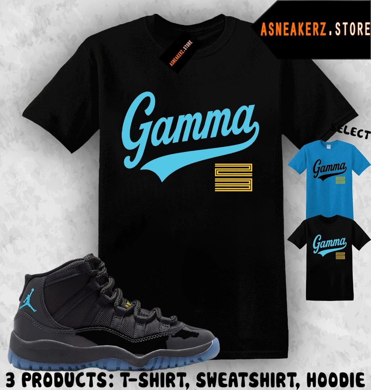 Tee Shirt Matching AJ 11 Gamma Blue 2025 To Match Sneaker Jersey 11s T-Shirt