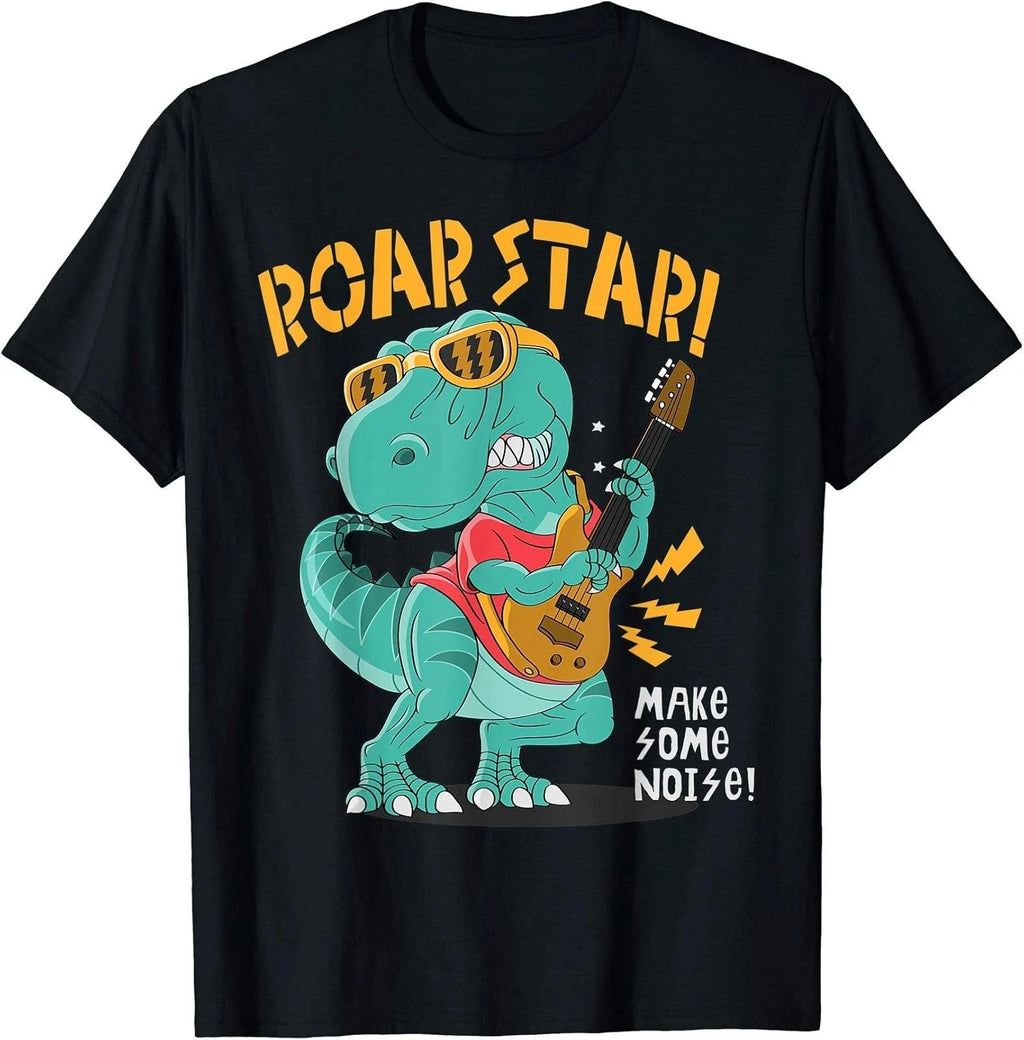 Cute T Rex Musician Dinosaur Guitar T Rex Dinosaur Rawr Star T-Shirt