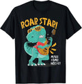 Cute T Rex Musician Dinosaur Guitar T Rex Dinosaur Rawr Star T-Shirt