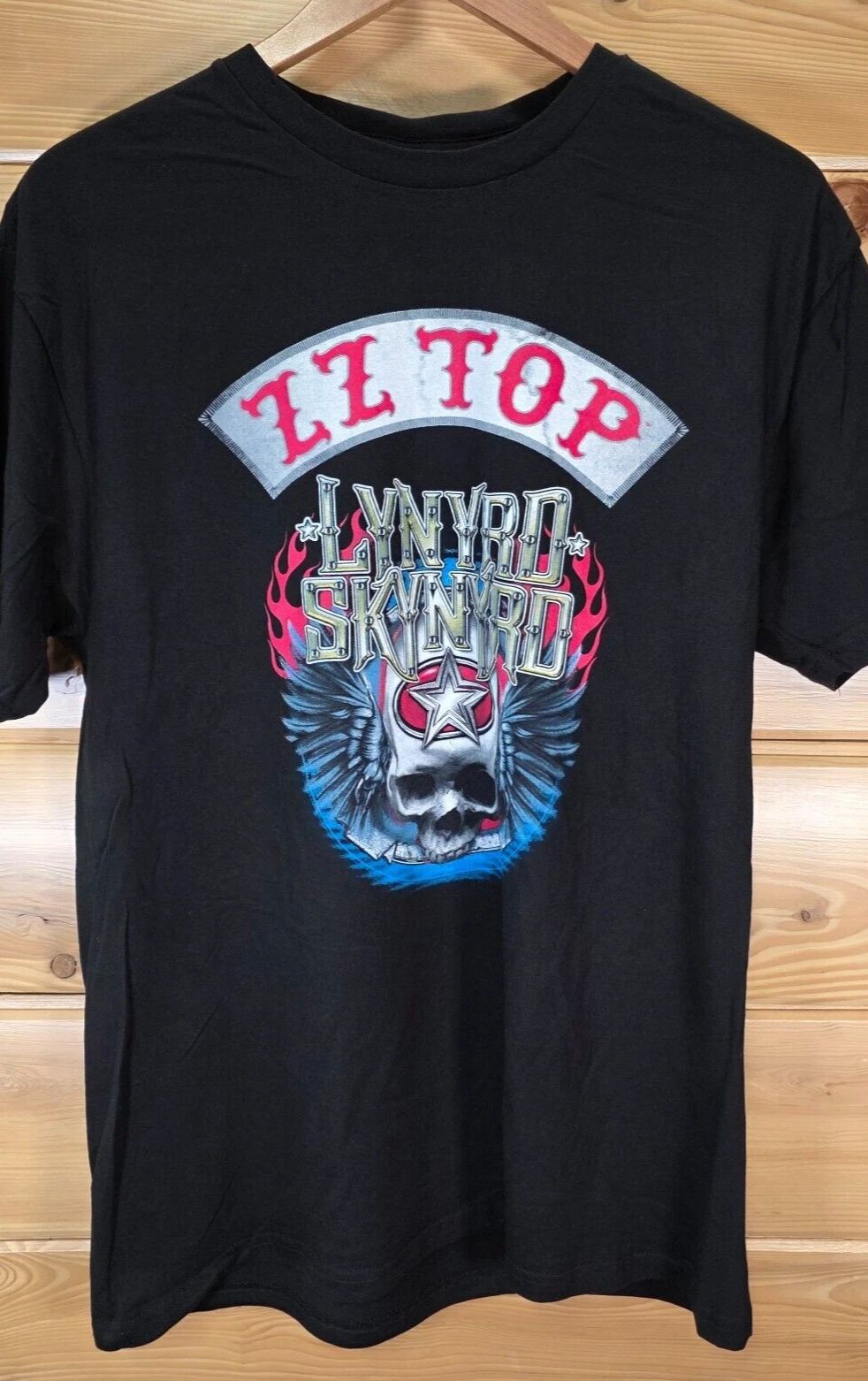 ZZ Top Lynyrd Skynard Band Concert T Shirt Men Large Sharp Dressed Simple Man