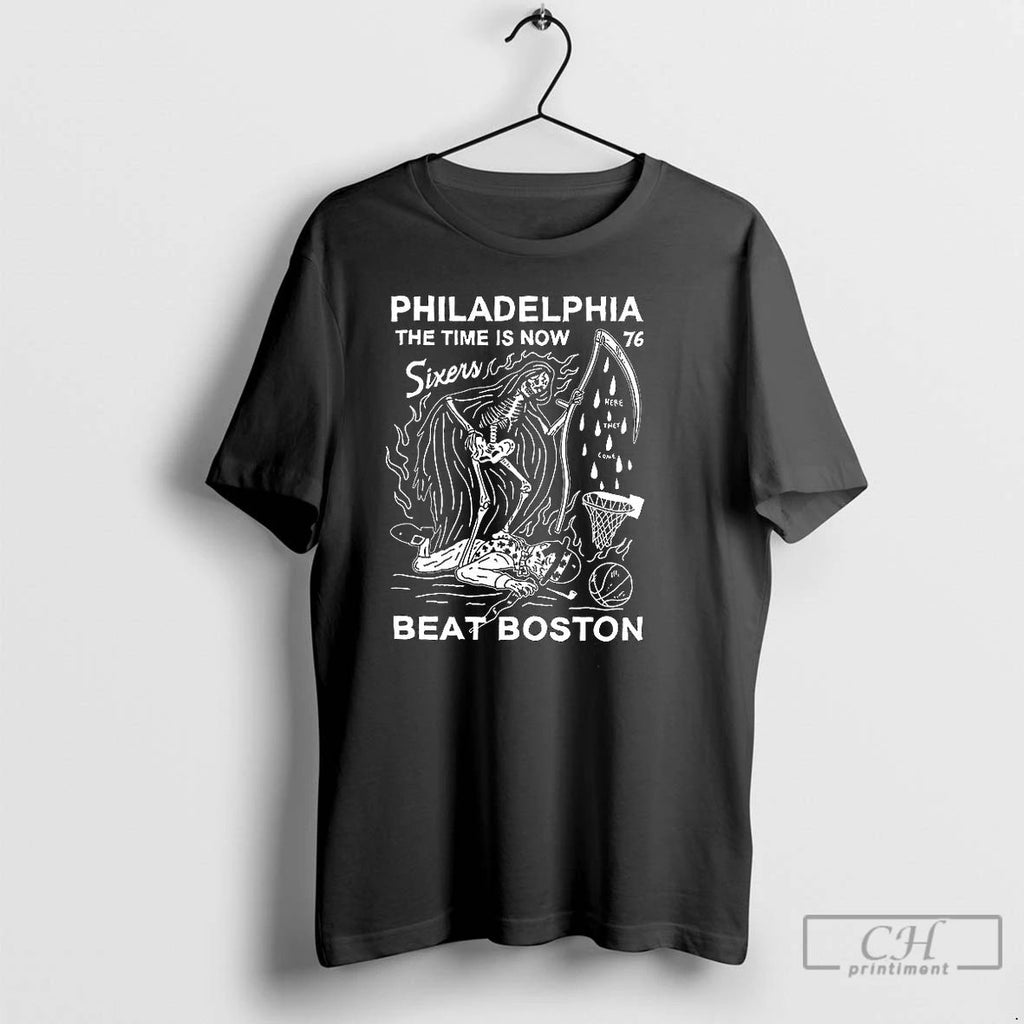 Classic Philadelphia 76ers Beat Boston Celtics The Time Is Now Sixers Death Halloween T Shirts