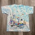 VTG 1992 Liquid Blue Coral Reef Sz Large Animal Nature Fish Wildlife AOP Tshirt