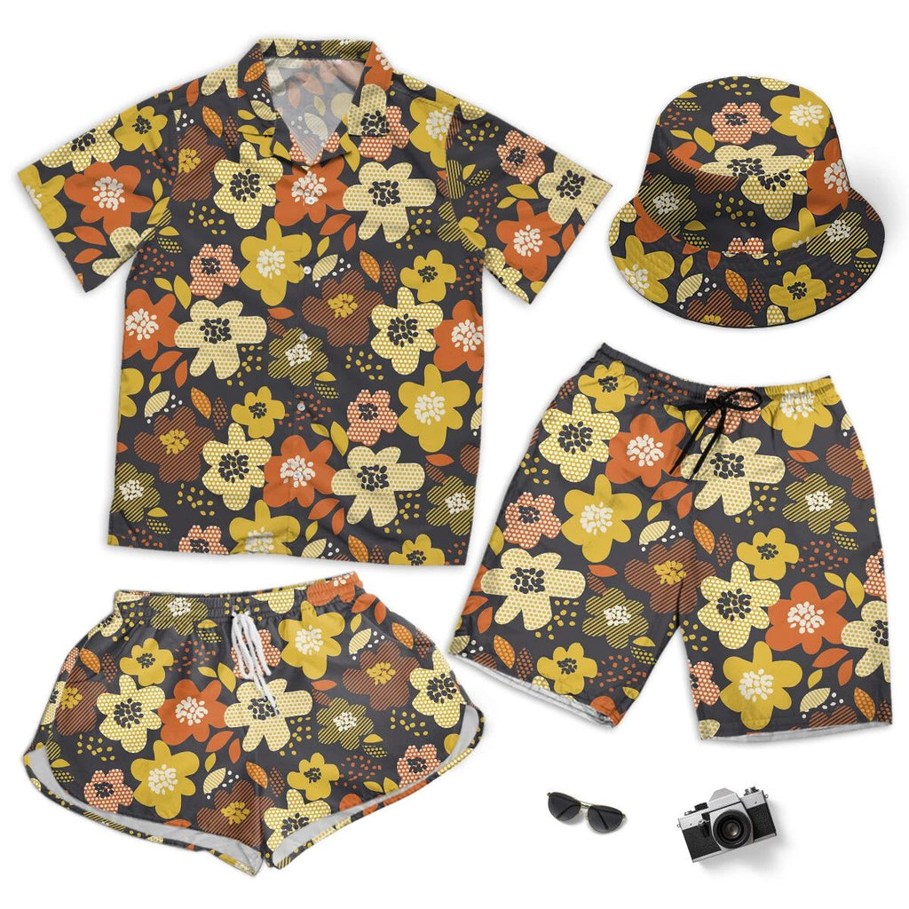 Simple Free Floral Seamless Pattern Short Beach Men Women And Hawaiian Shirt