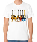 Melting Electric Guitars Art T-Shirt Colourful Rock Music Guitar Lover Tee