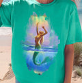 Mermaid Watercolor Illustration T-Shirt | Ocean Fantasy Tee, Beachwear