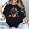 Mama Floral T-Shirt Retro Boho Flower Mom Shirt Cute Mother's Day Graphic Tee