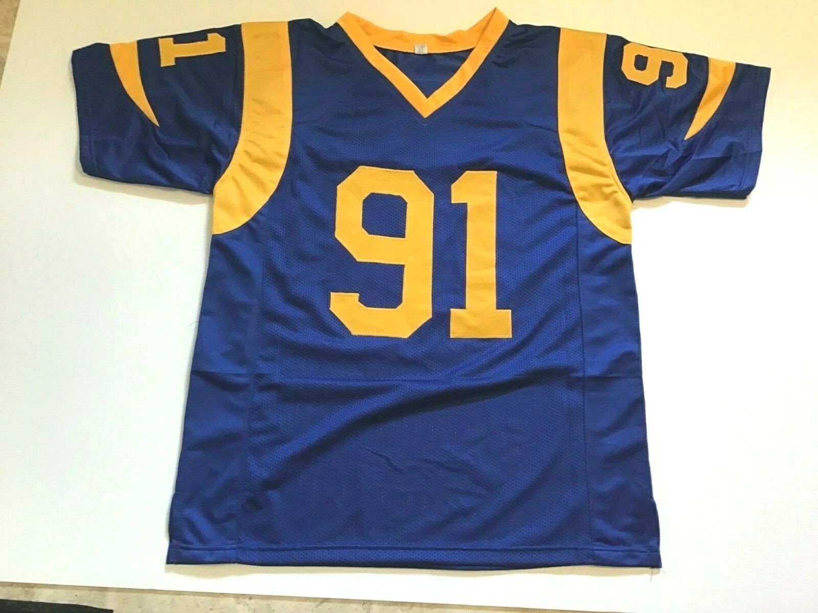 Custom Kevin Greene Blue Mesh Football Jersey