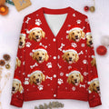 Custom Photo Christmas Cuddles From My Furry Bundle - Dog & Cat Personalized Custom Ugly Christmas Cardigan - Christmas Gift For Dog Lovers