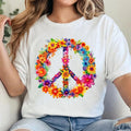 Floral Peace Sign T-Shirt_ Retro Boho Graphic Tee