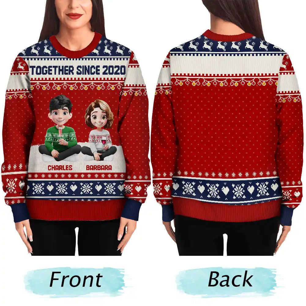 Christmas Family 3D Effect Couple Parent - Personalized Unisex Ugly Sweater