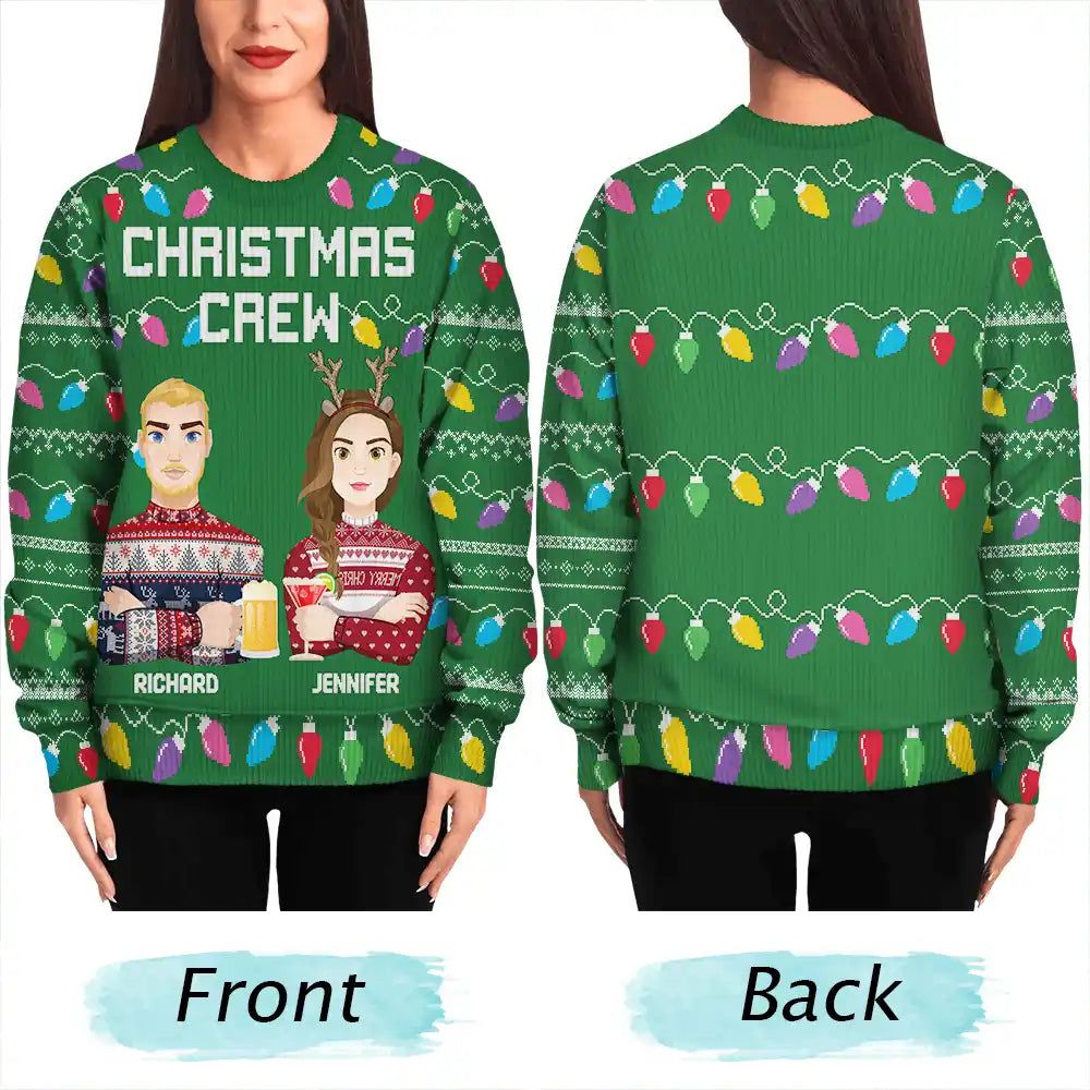 Christmas Crew Family Matching Shirt - Personalized Unisex Ugly Sweater
