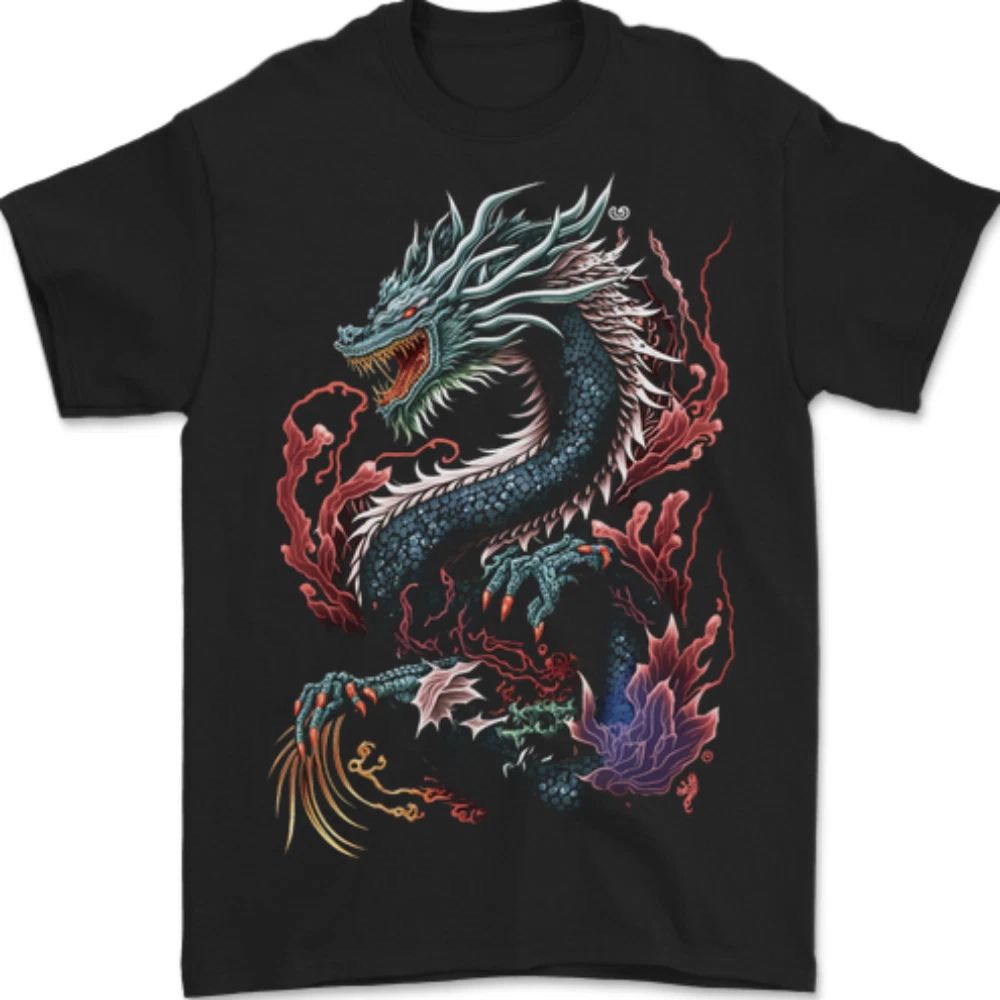 Fantasy Fire Dragon 7 Mens T-Shirt 100% Cotton