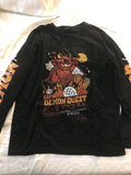 Cool Shirtz Demon Quest Retro Graphic Black Cotton Long Sleeve Crew Neck T-Shirt