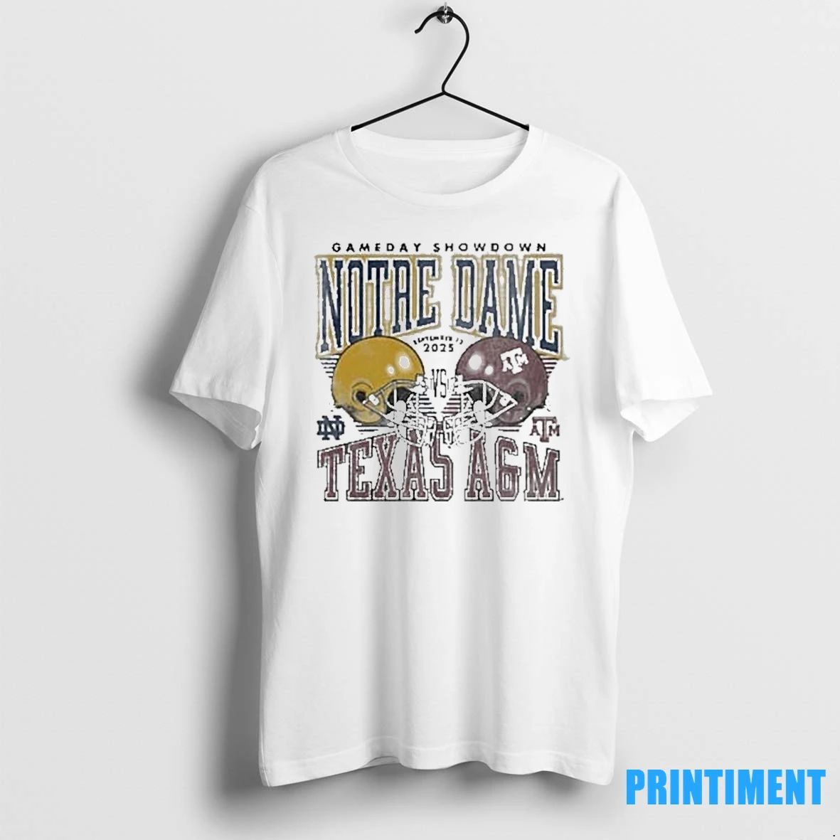 Gameday 2025 Texas Am Aggies Vs Notre Dame Helmet Tshirts Sweater