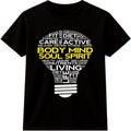 Mind Body Spirit T Shirt Yoga Meditation Fitness Wellness Graphic Tee