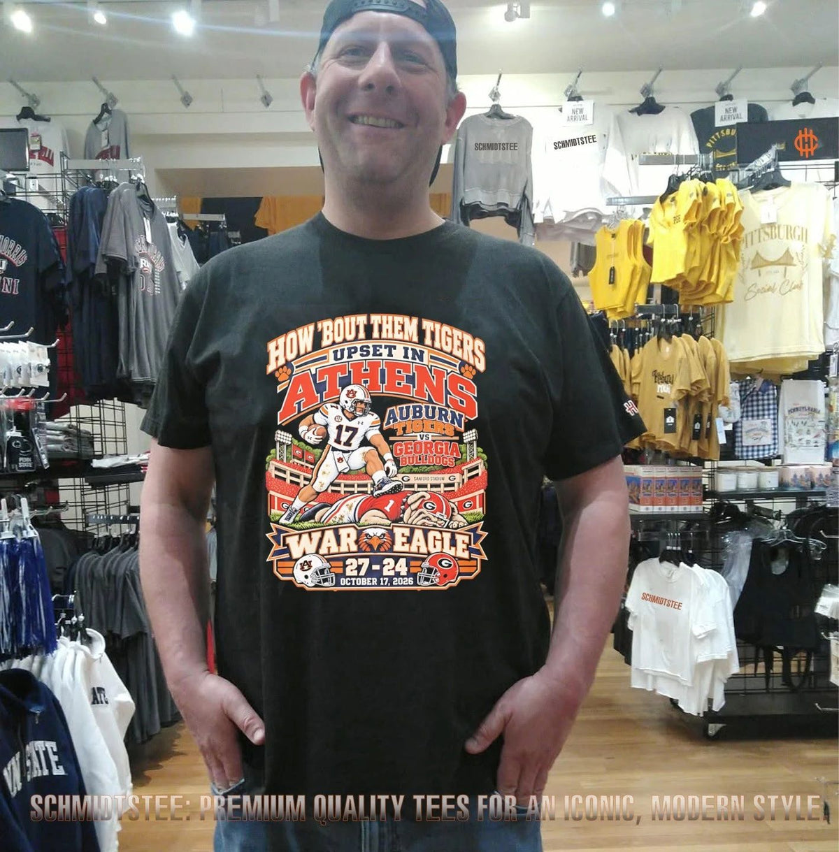 Auburn Tigers Vs Georgia Bulldogs How ’bout Them Tigers Upset In Athens War Eagle mascot shirt