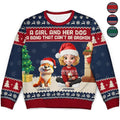 A Girl And Her Dogs A Bond That Can't Be Broken - Personalized Unisex Ugly Sweater