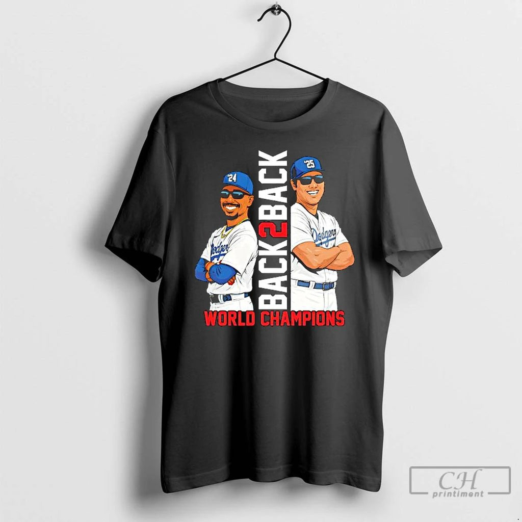 Classic Los Angeles Dodgers Back2back Championship T Shirts