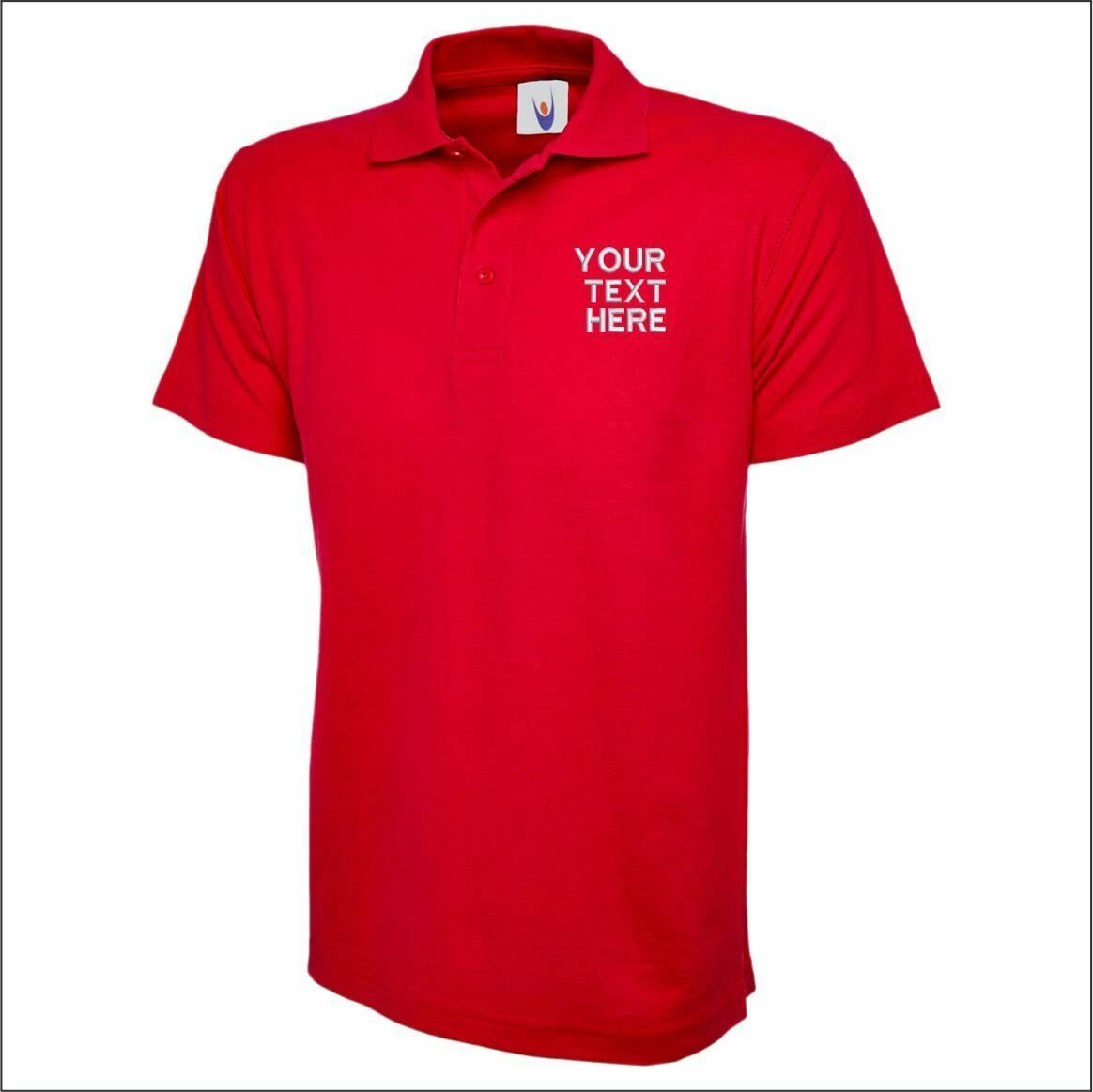 UNEEK Personalised Custom Embroidered Active Pique Polo Shirt Work Unisex T Top