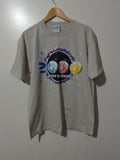 Y2K Millenium Galaxy Planets Beige T Shirt 2000 Men L S21