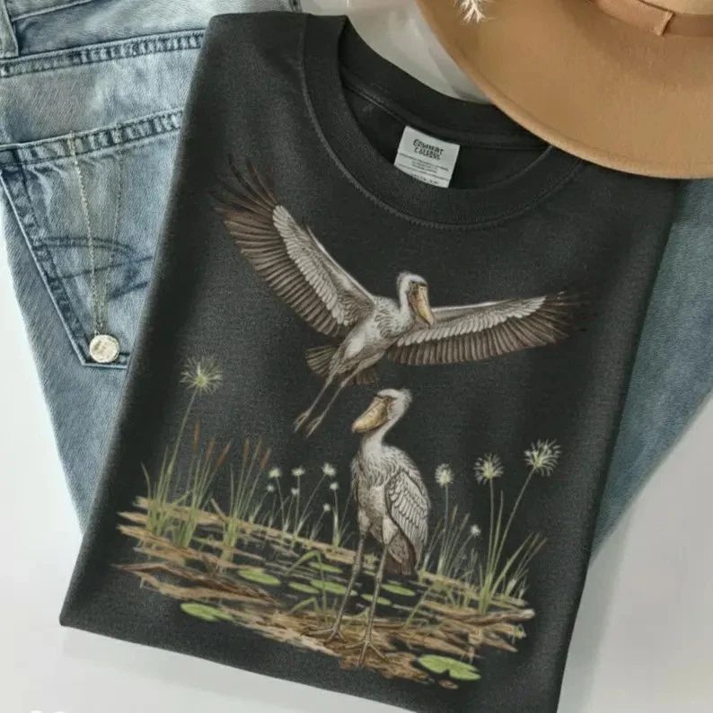 Vintage Shoebill Stork Bird Comfort Tee Nature Wildlife Animal Gift
